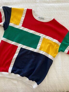 80's Colorblock Short Sleeve T-Shirt - Size Small - BLAST